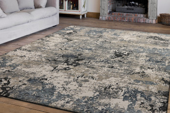 Dynamic Astoria Machine-made 3377 Cream/blue Area Rugs