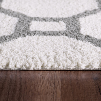 Dynamic Silky Shag Machine-made 5903 White/silver Area Rugs