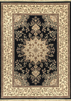 Dynamic Brilliant Machine-made 7201 Black Area Rugs