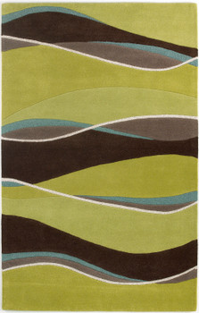 KAS Rugs Eternity 1084 Lime/mocha Landscapes Hand-tufted Area Rugs