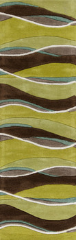 KAS Rugs Eternity 1084 Lime/mocha Landscapes Hand-tufted Area Rugs