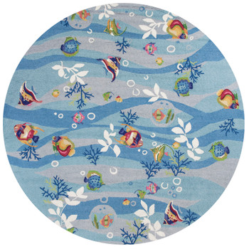 KAS Rugs Sonesta 2011 Blue Tropical Fish Hand-hooked Area Rugs