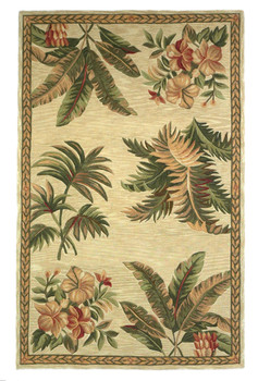 KAS Rugs Sparta 3133 Ivory Tropical Oasis Hand-tufted Area Rugs