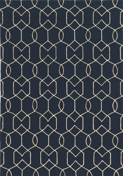 KAS Rugs Libby Langdon Hamptons 5230 Navy Groovy Gate Hand-hooked Area Rugs