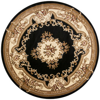 KAS Rugs Corinthian 5310 Black/ivory Aubusson Machine-made Area Rugs