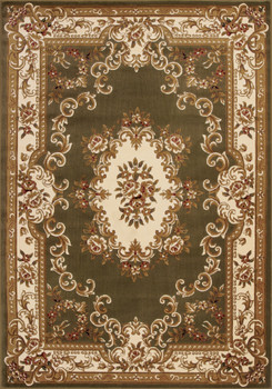 KAS Rugs Corinthian 5312 Green/ivory Aubusson Machine-made Area Rugs