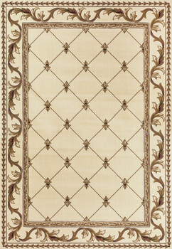 KAS Rugs Corinthian 5318 Ivory Fleur-de-lis Machine-made Area Rugs