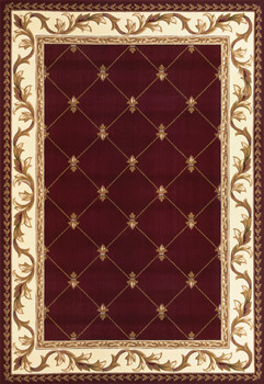 KAS Rugs Corinthian 5319 Red Fleur-de-lis Machine-made Area Rugs