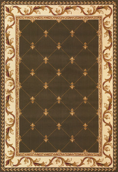 KAS Rugs Corinthian 5323 Green Fleur-de-lis Machine-made Area Rugs