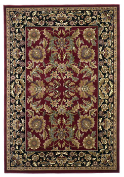 KAS Rugs Cambridge 7301 Red/black Kashan Machine-made Area Rugs