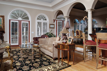 KAS Rugs Cambridge 7313 Black/ivory Kashan Machine-made Area Rugs