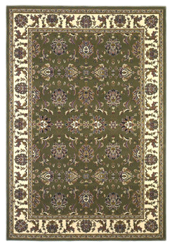 KAS Rugs Cambridge 7314 Green/ivory Kashan Machine-made Area Rugs