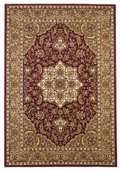 KAS Rugs Cambridge 7326 Red/beige Kashan Medallion Machine-made Area Rugs