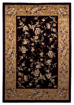 KAS Rugs Cambridge 7336 Black/beige Floral Delight Machine-made Area Rugs