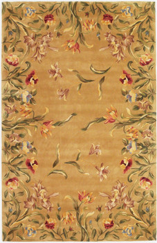 KAS Rugs Emerald 9080 Gold Tulip Garden Hand-tufted Area Rugs
