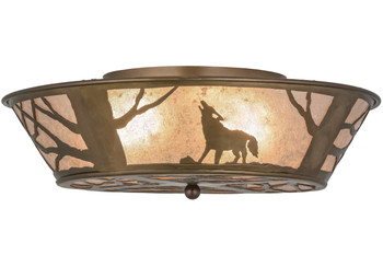 Meyda 22" Wide Wolf On The Loose Flush Mount - 10010