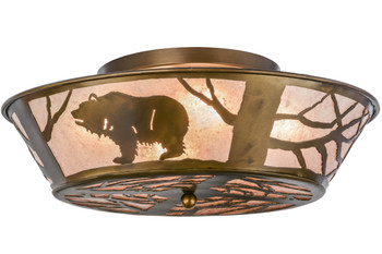 Meyda 22"w Grizzly Bear On The Loose Flushmount - 10011