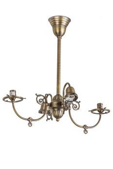 Meyda 25"l Revival Gas & Electric 4 Lt Oblong Chandelier Hardware - 101797