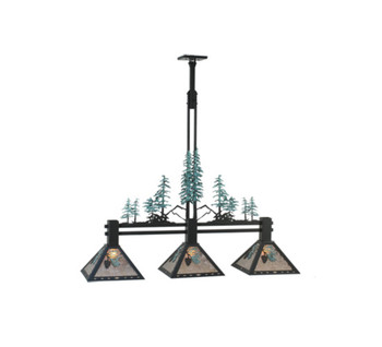 Meyda 46"l Winter Pine Tall Pines 3 Lt Island Pendant - 108987