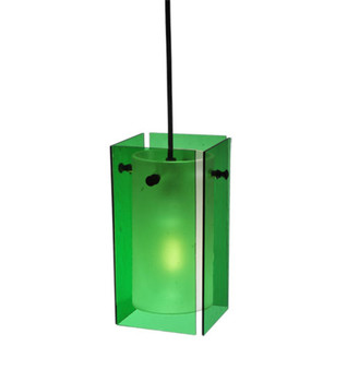 Meyda 5"sq Metro Green Quadrato Mini Pendant - 111285