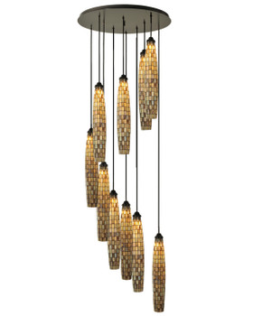 Meyda 48"w Checkers 10 Lt Cascading Pendant - 112057