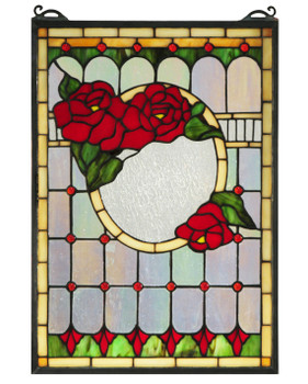 Meyda 14"w X 20"h Morgan Rose Stained Glass Window - 119443