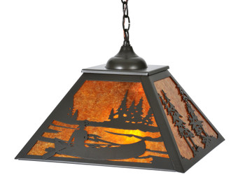 Meyda 16"sq Canoe At Lake Pendant - 119505