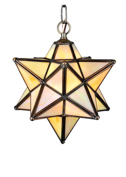 Meyda 9"w Moravian Star Beige Iridescent Mini Pendant - 12123