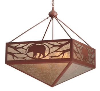 Meyda 30"sq Lone Bear Inverted Pendant - 121332