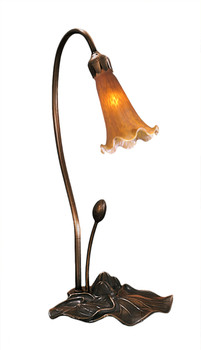 Meyda 16"h Amber Pond Lily Accent Lamp - 12432