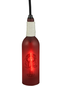 Meyda 3"w Coastal Collection Lobster Wine Bottle Mini Pendant - 124509