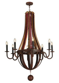 Meyda 43"w Barrel Stave Metallo 8 Lt Chandelier - 127589