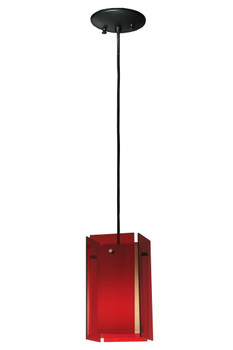 Meyda 5.5"sq Metro Red Quadrato Acrylic Mini Pendant - 128830