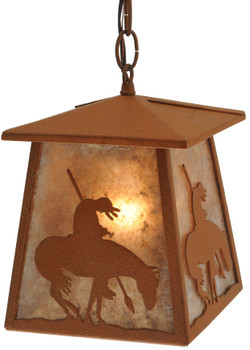 Meyda 7"sq Trail's End Lantern Pendant - 129681