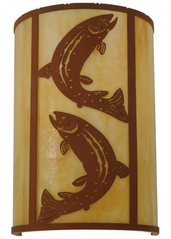 Meyda 12"w Leaping Trout Wall Sconce - 130803