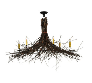 Meyda 35"-58"w Twigs 6 Lt Chandelier - 132514