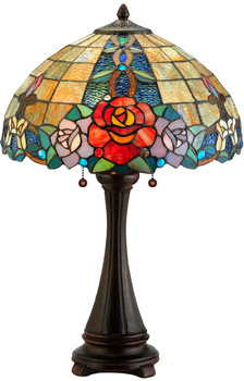 Meyda 25"h Rose Vine Table Lamp - 138121