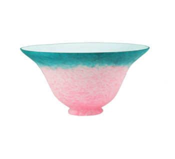 Meyda 7.5"w Pink/teal Pate-de-verre Bell Shade - 13927