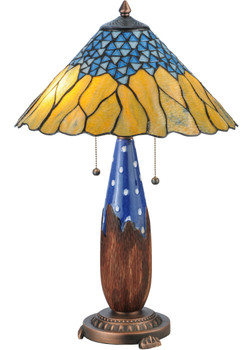 Meyda 24.5"h Cristal Azul Table Lamp - 139610