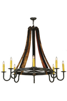 Meyda 48"w Barrel Stave Madera 8 Lt Chandelier - 140876