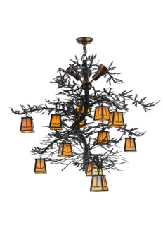 Meyda 52"w Pine Branch Valley View 12 Lt W/uplights Chandelier - 142768