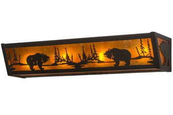 Meyda 24"w Bear At Lake Vanity Light - 14346