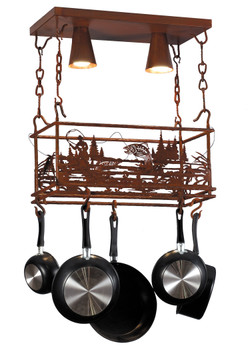 Meyda 24" Long Fly Fishing Creek Pot Rack - 143744