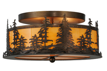 Meyda 16"w Tall Pines Flushmount - 144243