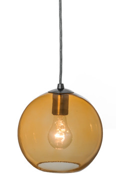 Meyda 8"w Bola Amber Mini Pendant - 144333