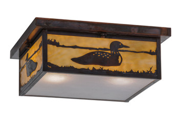 Meyda 16"sq Hyde Park Loon Flushmount - 145226