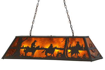 Meyda 48"l Personalized Rockin' C Ranch Oblong Pendant - 147948