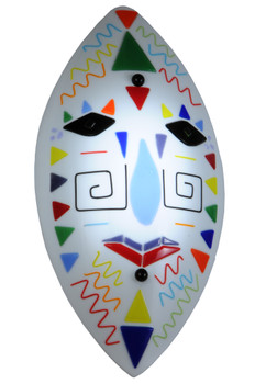 Meyda 9"w Tribal Mask Fused Glass Wall Sconce - 148304