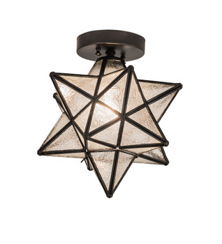 Meyda 12"w Moravian Star Clear Seedy Flushmount - 150958