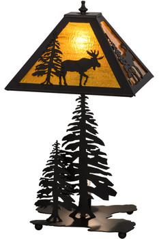 Meyda 21"h Lone Moose W/lighted Base Table Lamp - 151431